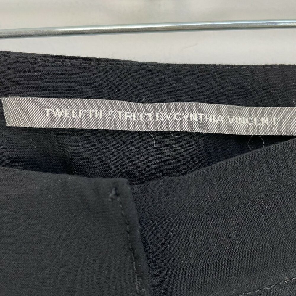 Twelfth Street By Cynthia Vincent Size 2 Black Cropped Pants Side Slit Wide‎ Leg - Picture 7 of 9